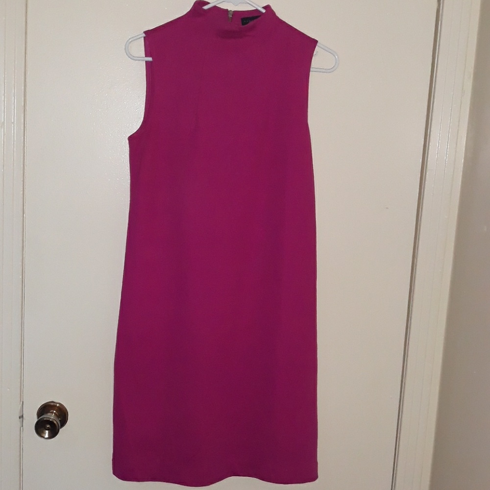 Pink high neck sleeveless dress